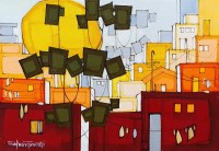 Salman Farooqi, 14 x 20 Inch, Acrylic on Canvas, Cityscape Painting, AC-SF-414